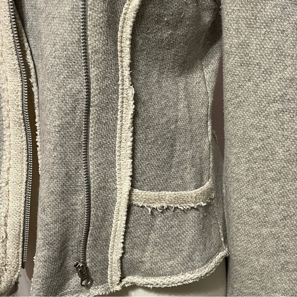Lucky Lotus by Lucky Brand Cotton Knit Jacket, Gray & Cream, Medium - Picture 6 of 10